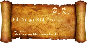 Pántya Klára névjegykártya