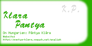 klara pantya business card